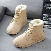Snow Boots Female Boots Warm Lace Flat with Women-BS01002-Veeddydropshipping